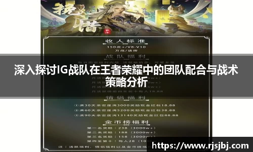深入探讨IG战队在王者荣耀中的团队配合与战术策略分析